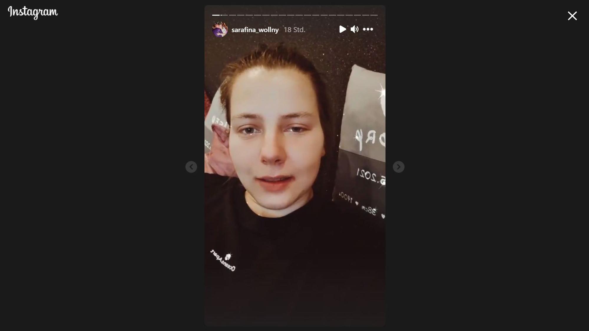 Eine sichtlich erschöpfte Sarafina Wollny hält ihre Fans auf Instagram in einem Video über den Zustand ihrer beiden Söhne auf dem Laufenden.