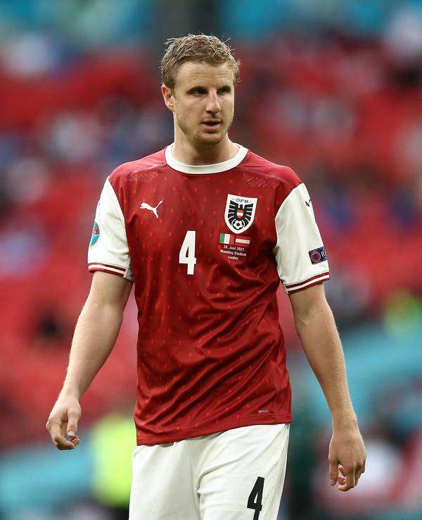 Martin Hinteregger, hier beim EM-Achtelfinale zwischen Österreich und Italien am 26. Juni 2021 in London schaut ernst.