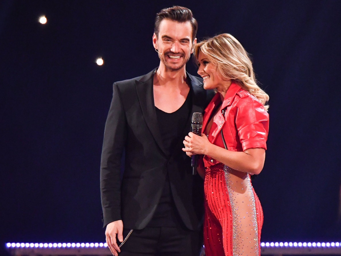 Helene Fischer und Florian Silbereisen während der Sendung "Schlagerchampions - Das große Fest der Besten" in Berlin.