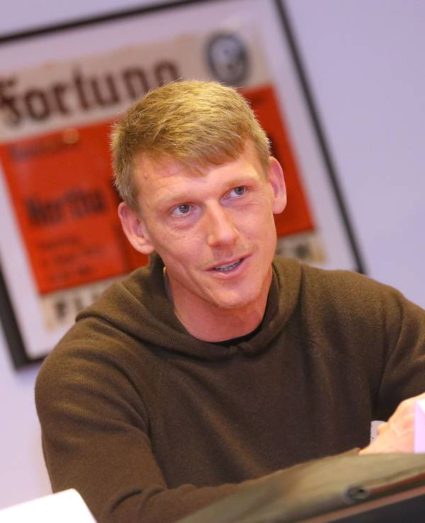 Axel Bellinghausen von Fortuna Düsseldorf bei der PK zum Rennbahntag am 22. August 2018