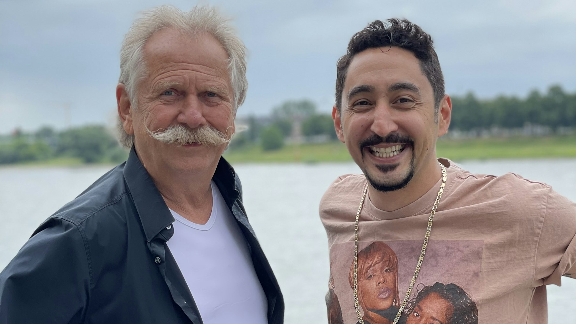 Eko Fresh mit Henning Krautmacher bei dem Videodreh zum neuen Lied Miss Köllefornia.