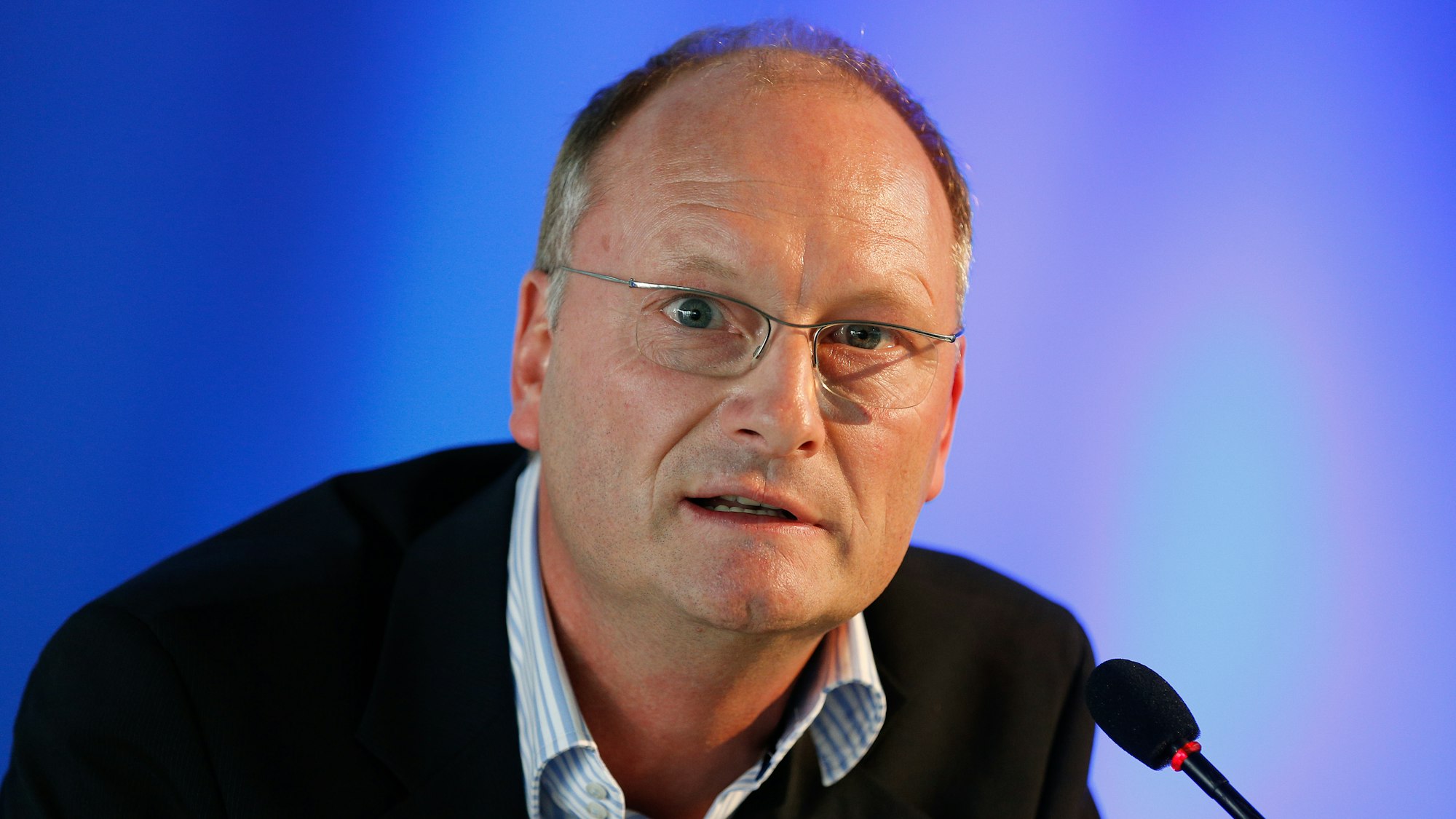 ARD-Wetterexperte Sven Plöger bei einem Extremwetterkongress in Hamburg am 23. September 2013.