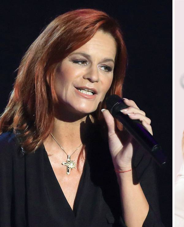 Die Sängerinnen Andrea Berg (l.) und Helene Fischer auf einer Bildkombo vom 25.03.2014.