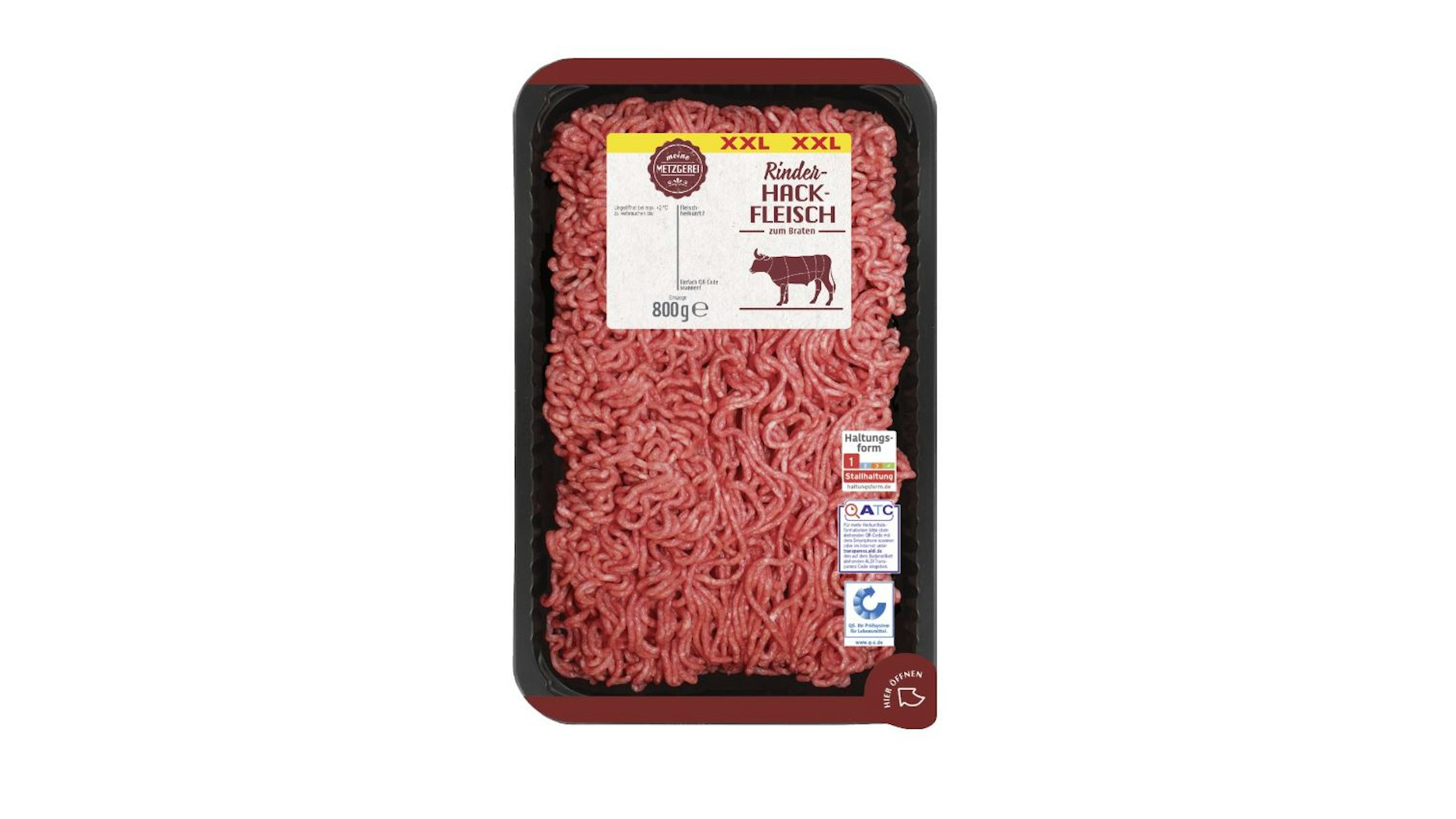 Rückruf von Hackfleisch bei Aldi Nord und Lidl - es sind rote Kunststoffteile drin.