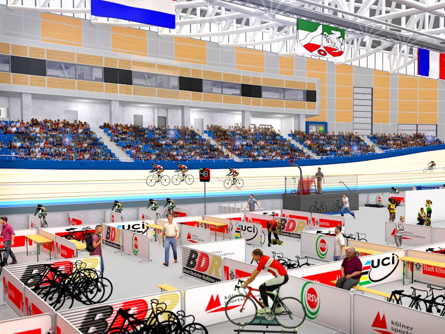 Der Innenbereich des künftigen Kölner Radstadions