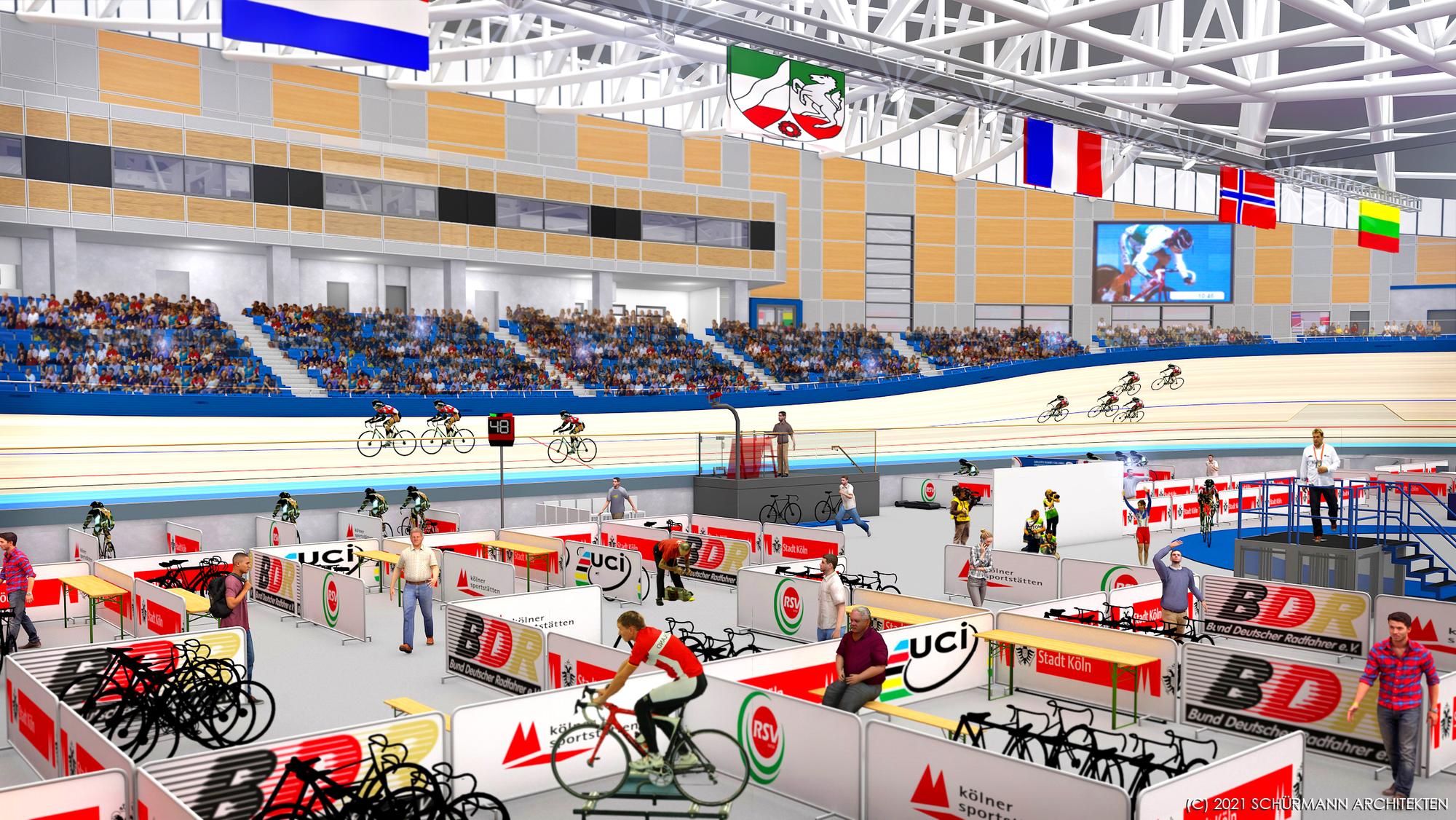 Der Innenbereich des künftigen Kölner Radstadions