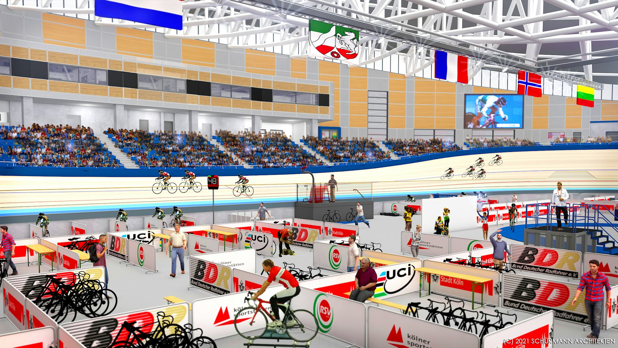 Der Innenbereich des künftigen Kölner Radstadions