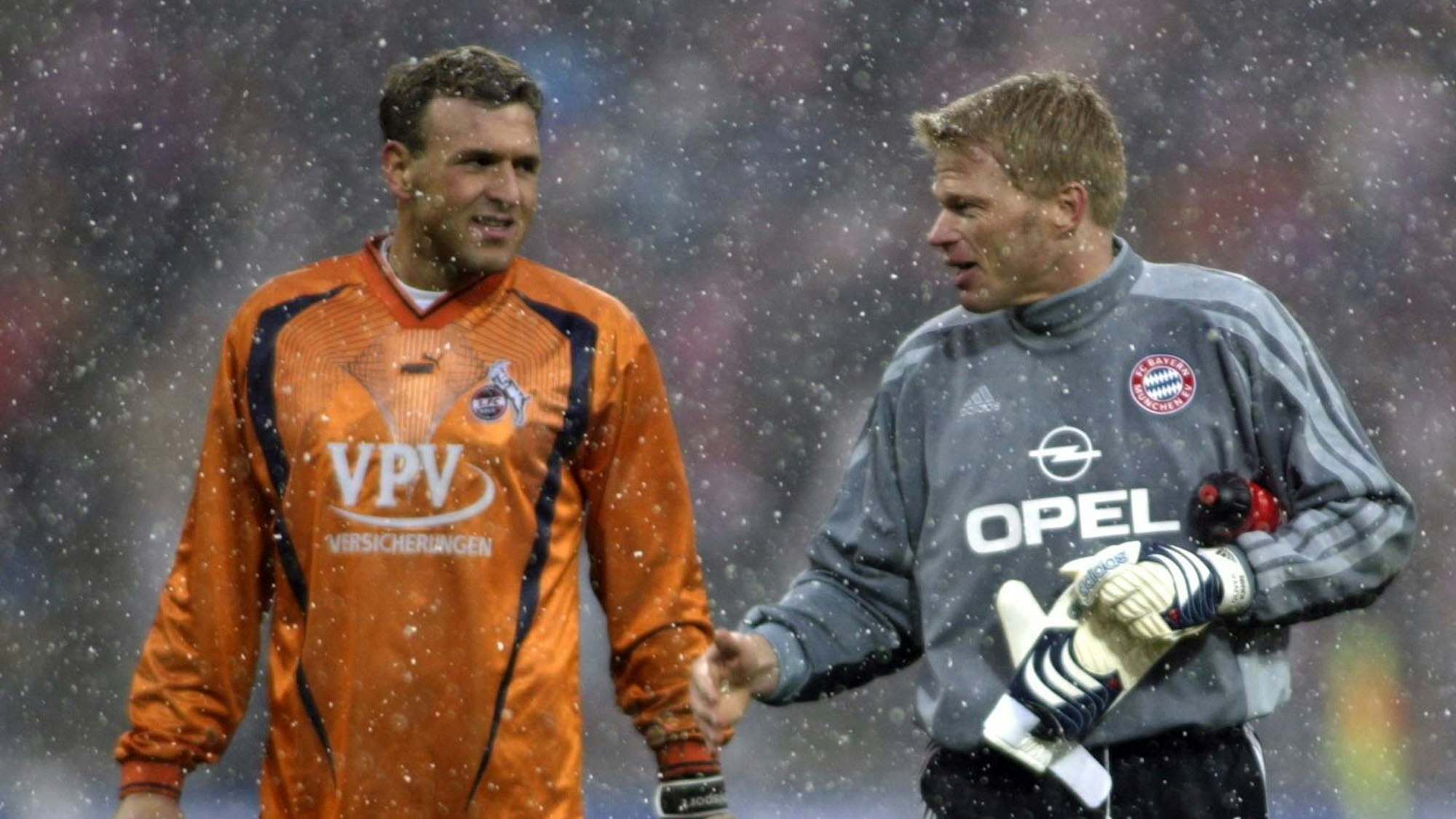 Markus Pröll und Oliver Kahn nach demBundesligaspiel FC Bayern München gegen den 1. FC Köln.