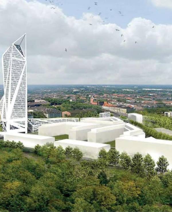 Der Plan eines Hochhauses in Neuehrenfeld gegenüber des Herkuleshochhauses