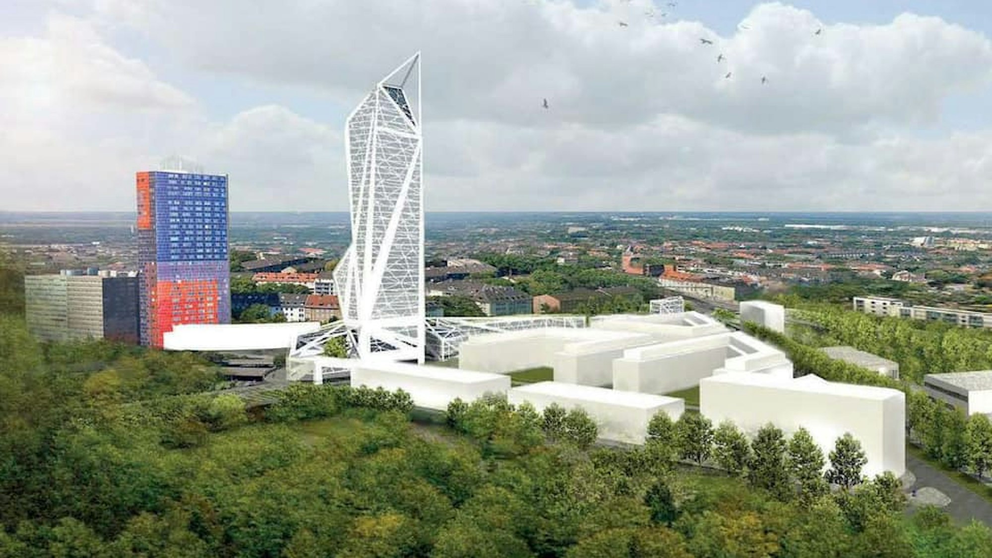 Der Plan eines Hochhauses in Neuehrenfeld gegenüber des Herkuleshochhauses