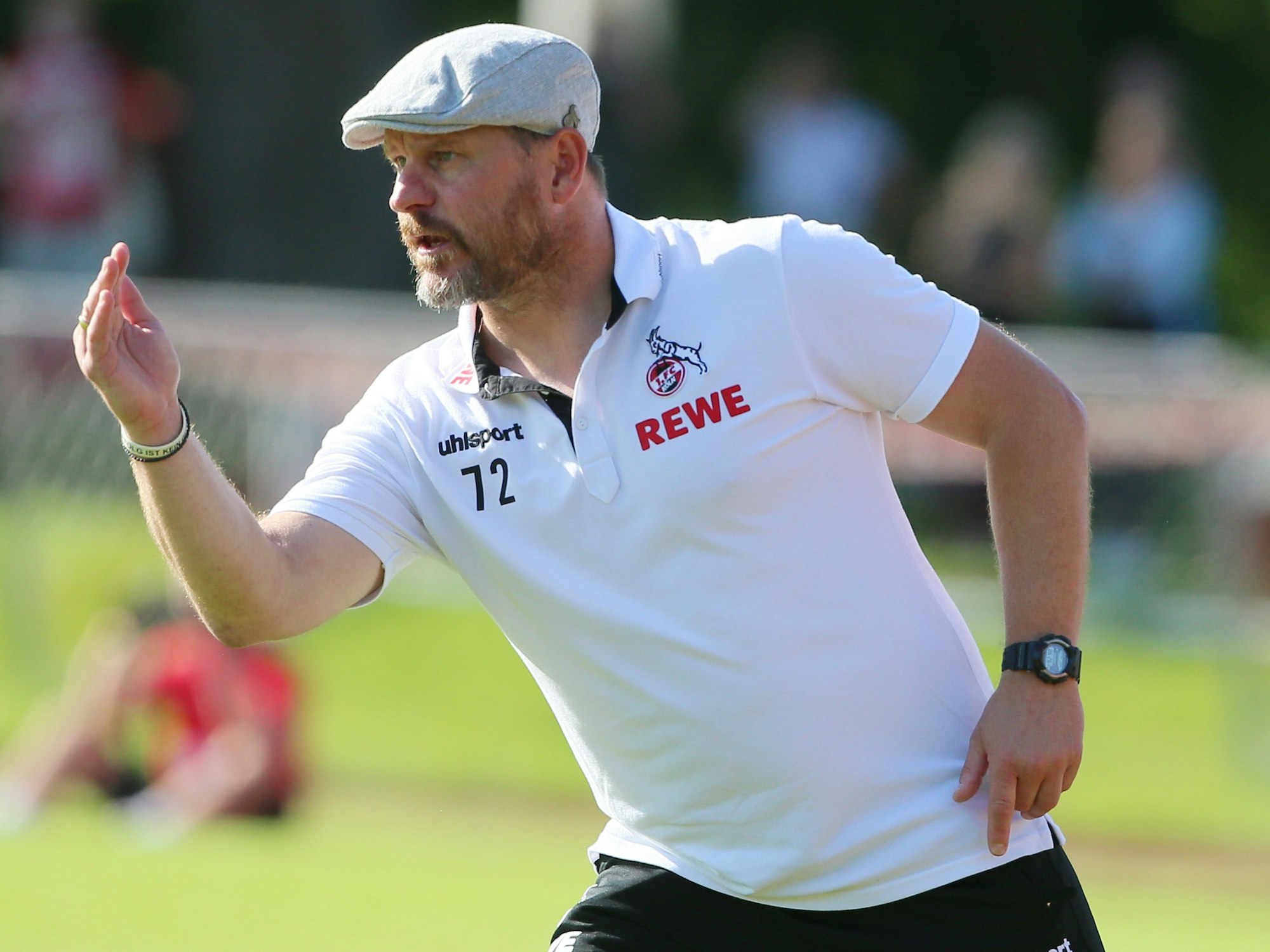 Steffen Baumgart trainiert den 1. FC Köln gegen den FC Schaffhausen.