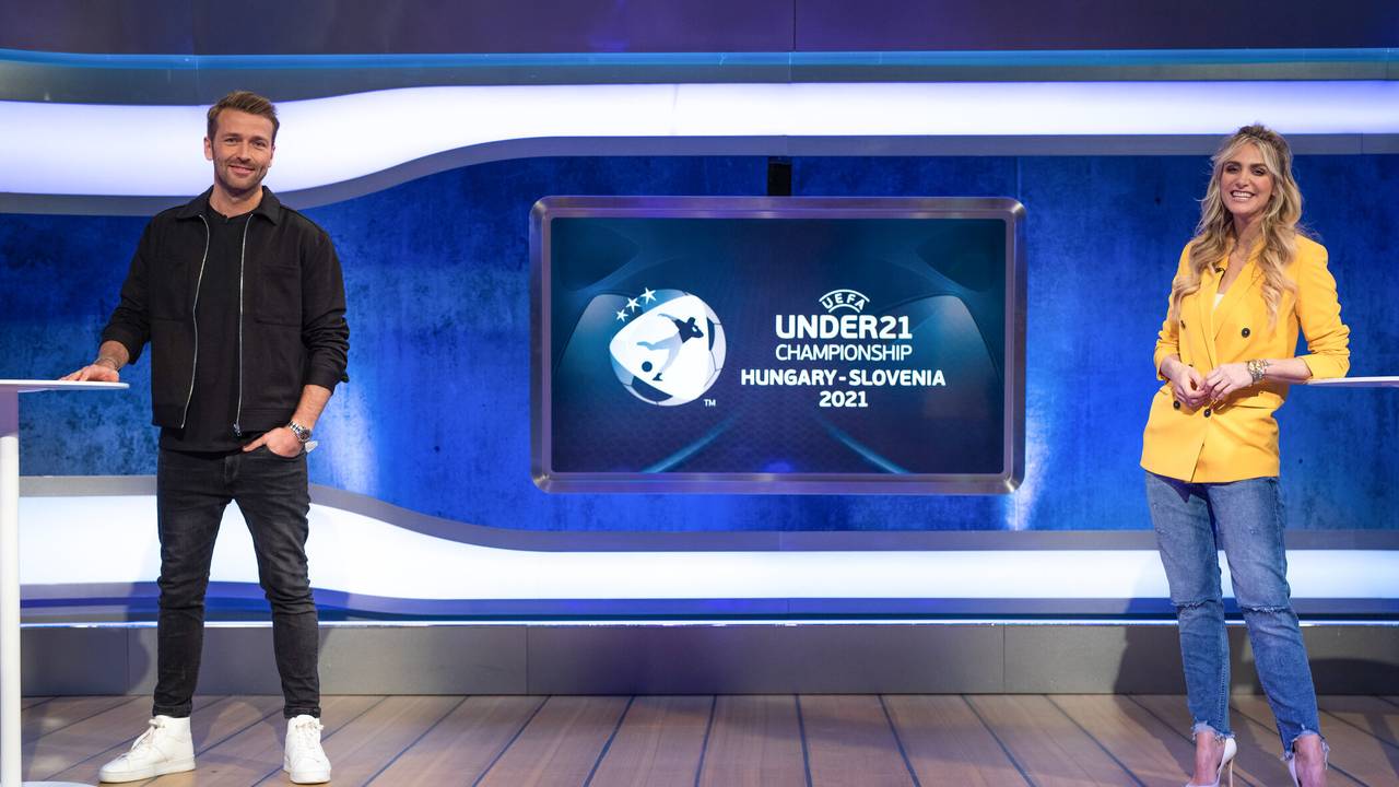Christian Düren und Anna Kraft führten für die ProSieben-Sat.1-Gruppe durch die Übertragung der U21-Europameisterschaft im Jahr 2021.