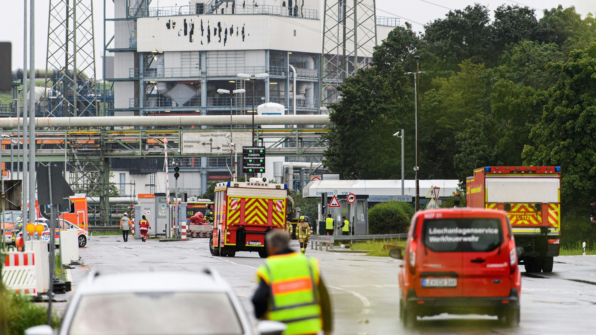 Der Chempark Leverkusen am 27. Juli 2021 kurz nach der verheerenden Explosion.