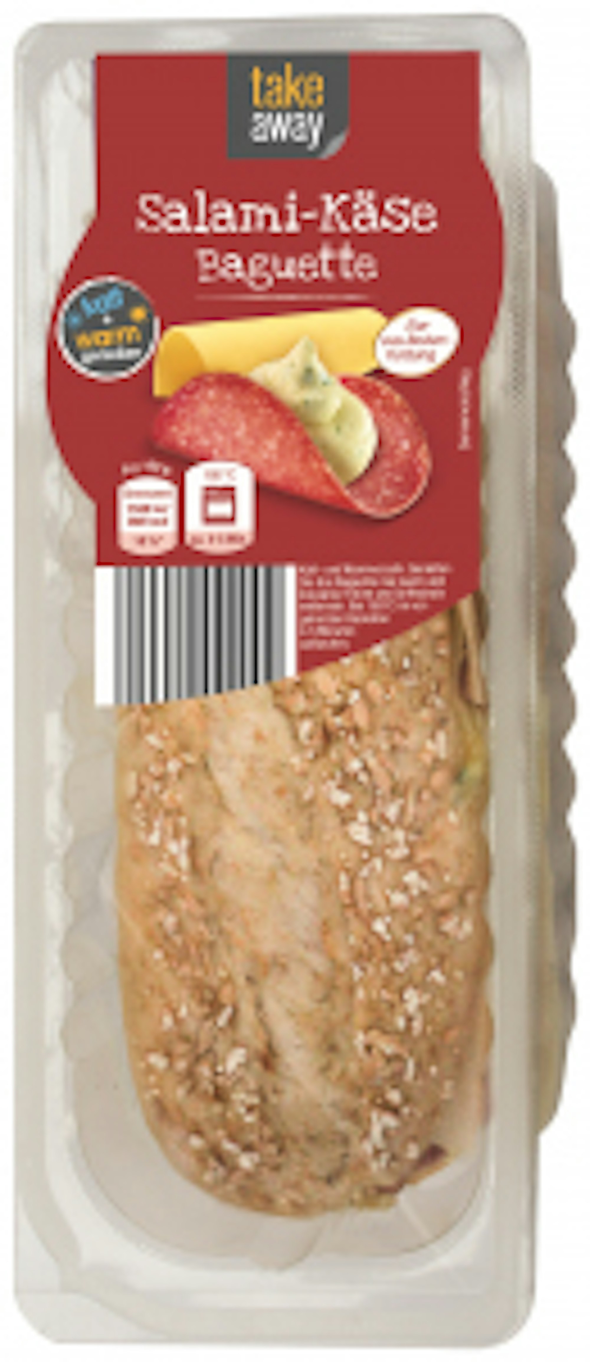 Die PE.WE. GmbH ruft vorsorglich „take away Salami-Käse-Baguette, 210g" zurück.