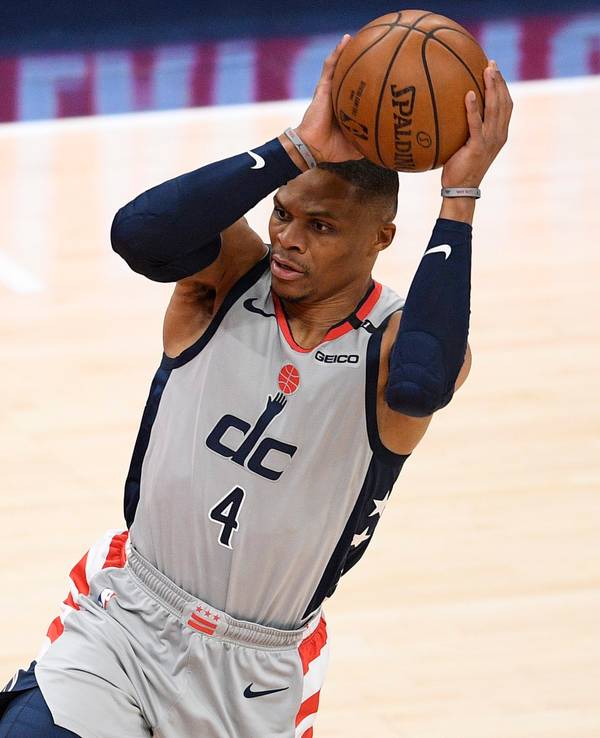 Ex-Washington-Wizards-Guard Russell Westbrook im Spiel gegen die Philadelphia 76ers.