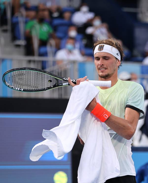 Alexander Zverev im Spiel gegen Novak Djokovic im Halbfinale der Olympischen Spiel im Tennis der Herren.