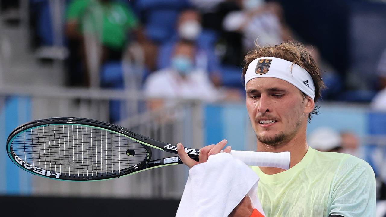 Alexander Zverev im Spiel gegen Novak Djokovic im Halbfinale der Olympischen Spiel im Tennis der Herren.