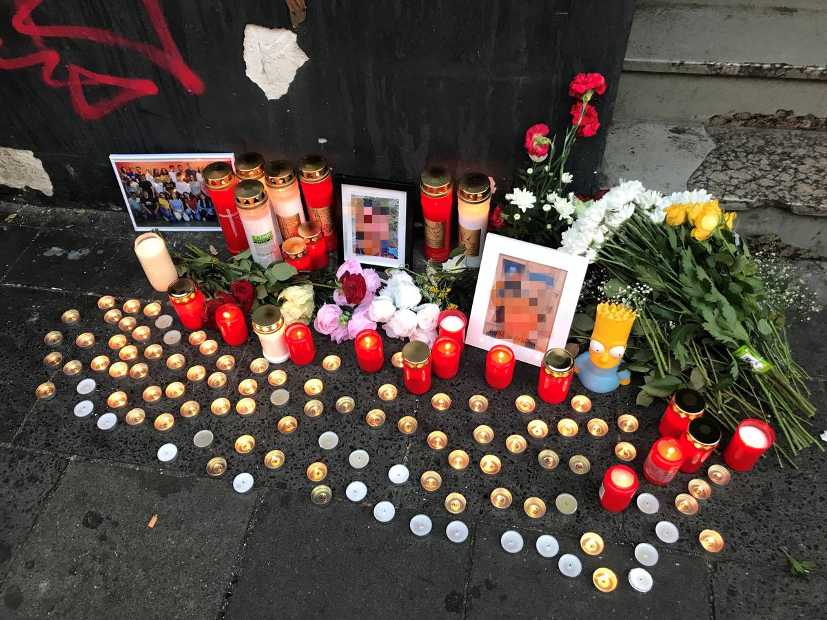 Trauerstelle nach Tötungsdelikt an der Zülpicher Straße