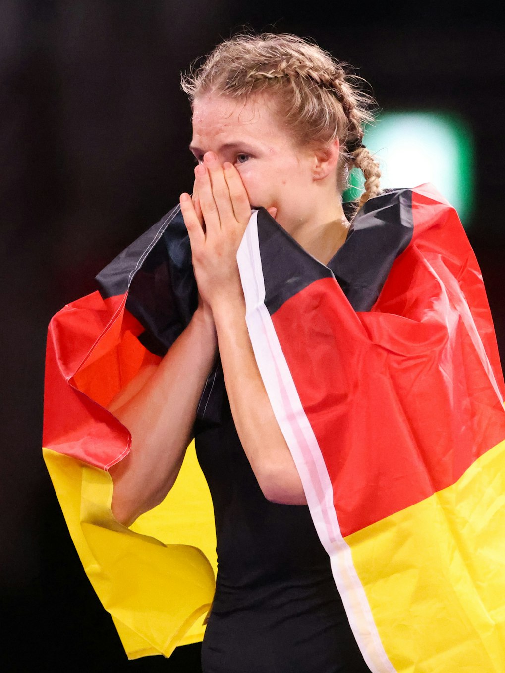 Aline Rotter-Focken nach ihrem Finalsieg gegen die US-Amerikanerin Adeline Gray.