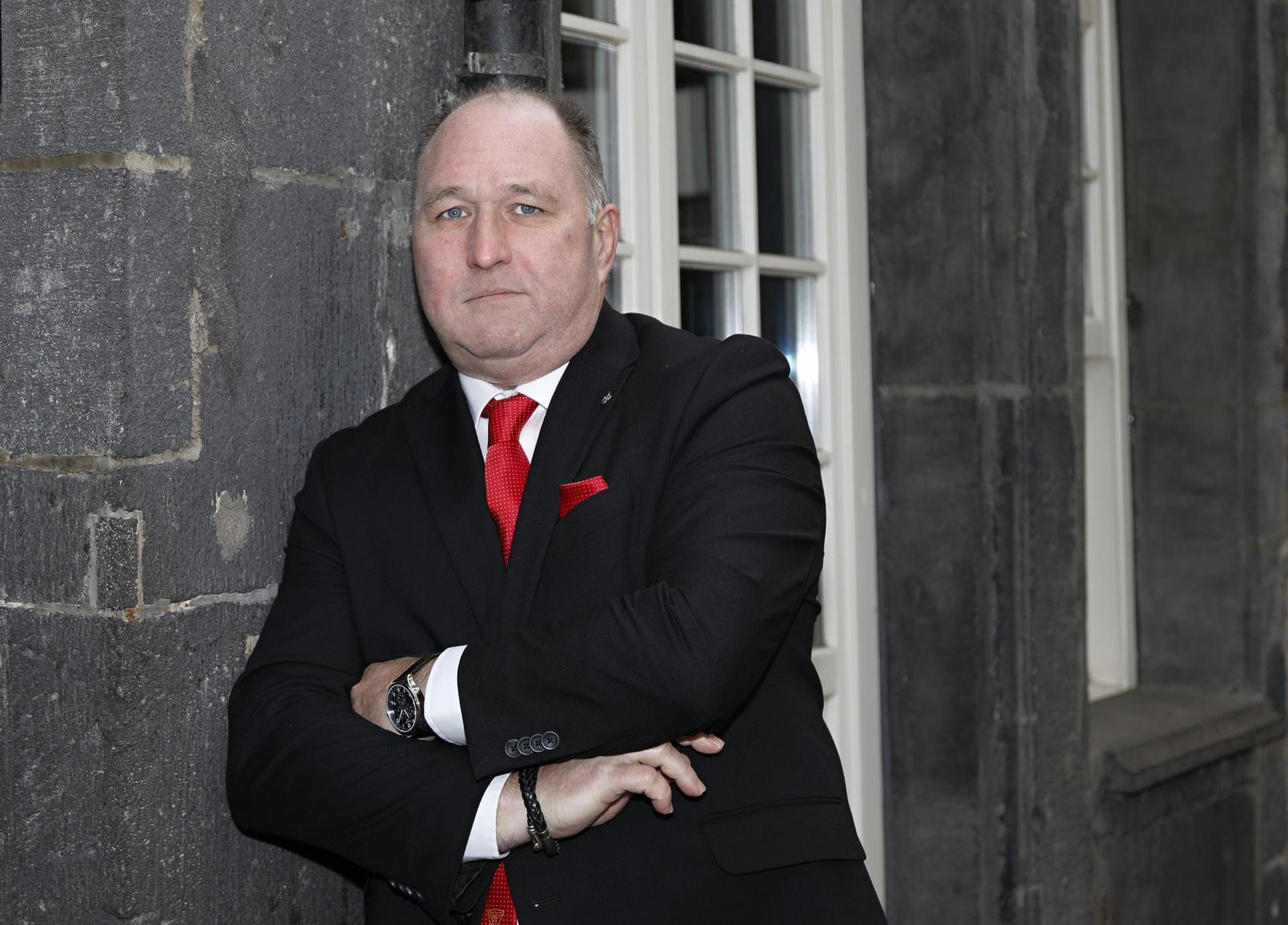 Ralf Schlegelmilch, Ostermann-Präsident, bei der Vorstellung des 11.11.2020 in der Kölner Altstadt.
