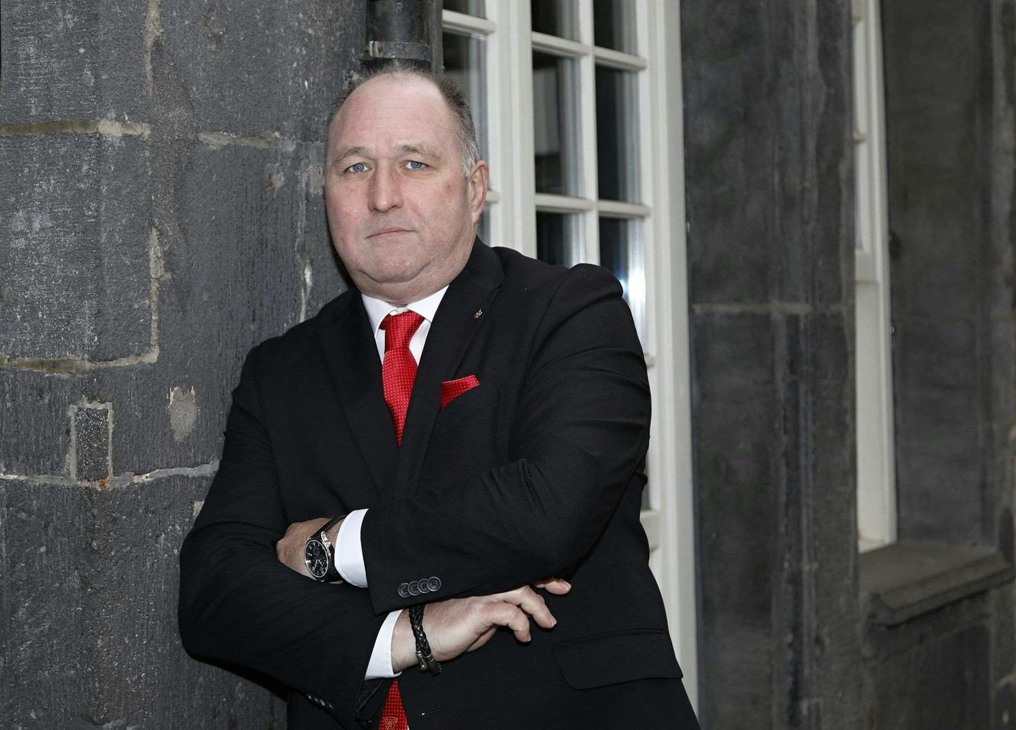 Ralf Schlegelmilch, Ostermann-Präsident, bei der Vorstellung des 11.11.2020 in der Kölner Altstadt.