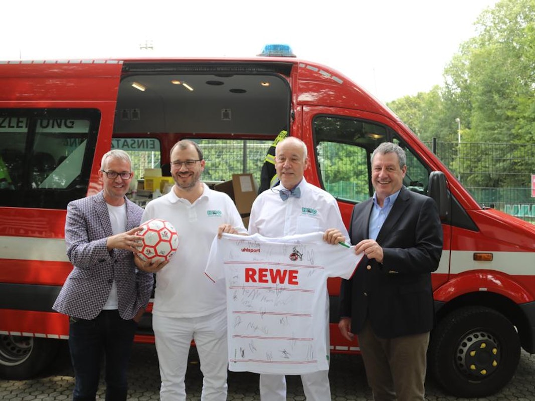 Impfaktion am Geißbockheim mit Alexander Wehrle, Torsten Klauke, Jürgen Zastrow und Werner Wolf