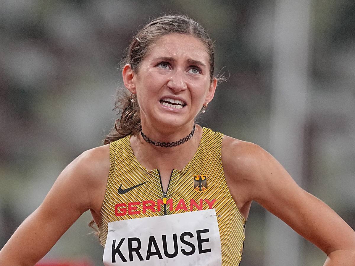 Gesa Felicitas Krause nach dem Finale über 3000 Meter Hindernis bei den Olympischen Spielen