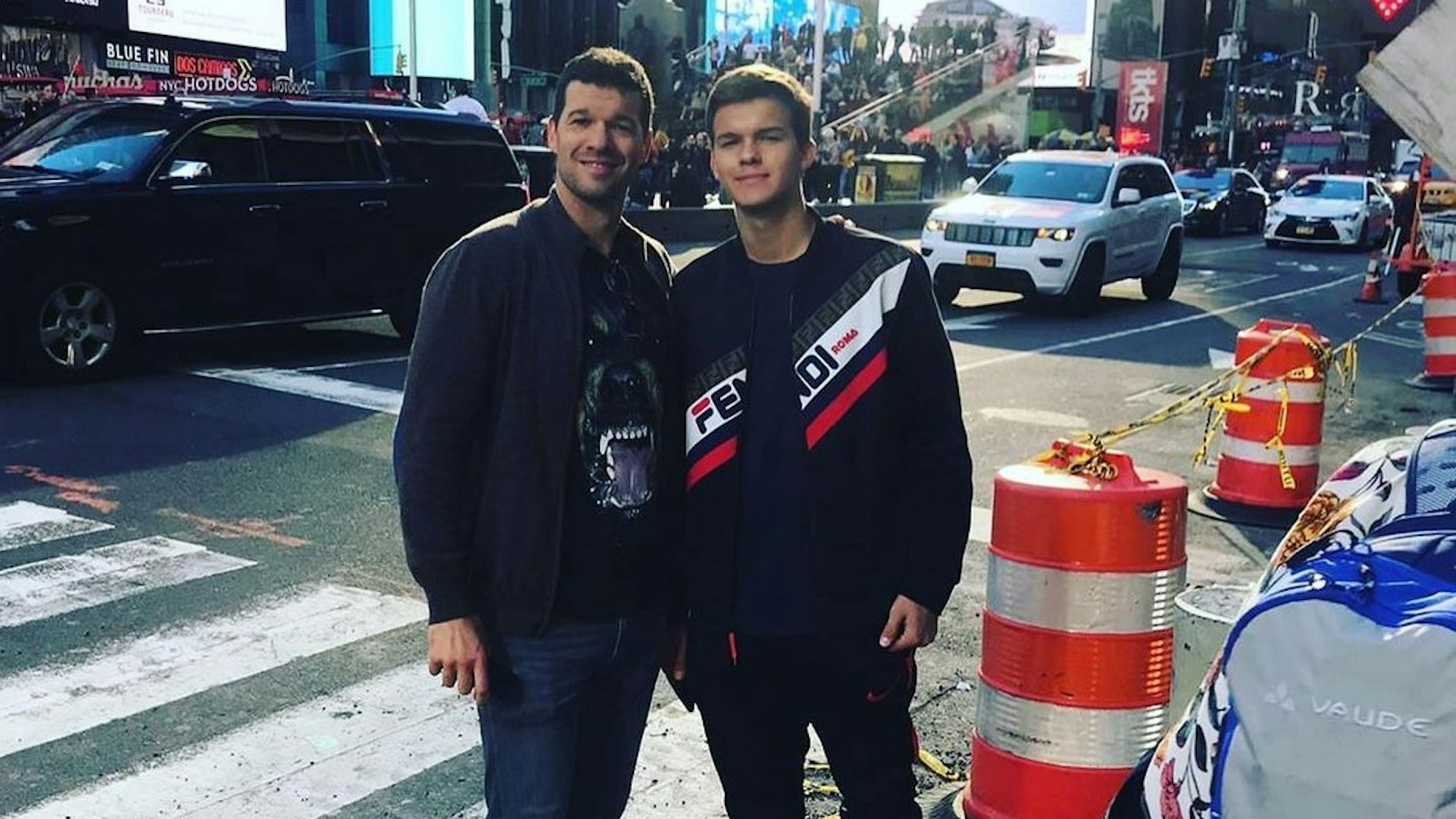 Ex-Nationalspieler Michael Ballack (l.) und sein Sohn Emilio gemeinsam in New York.