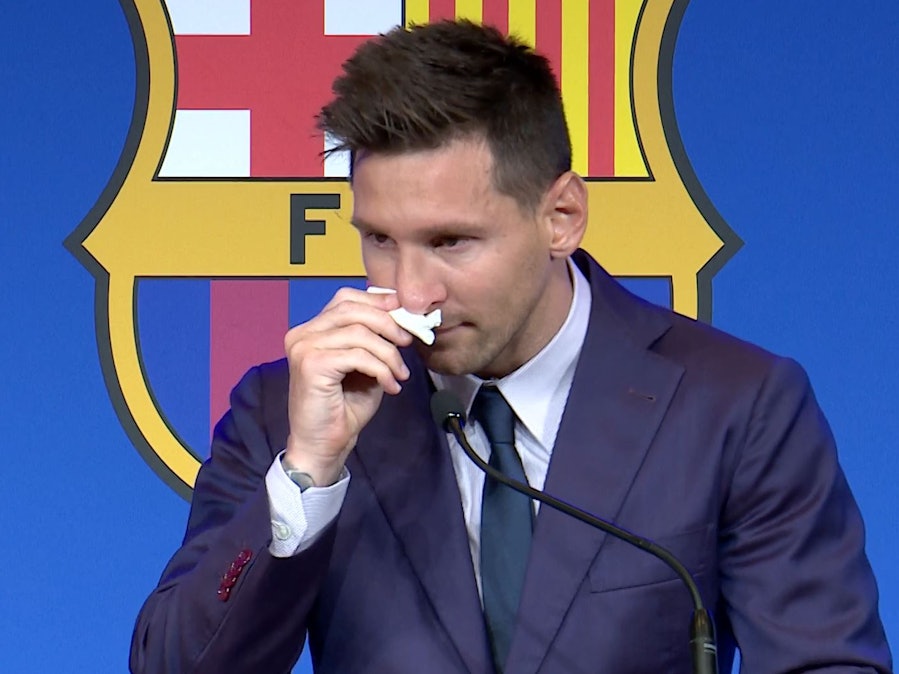 Lionel Messi auf seiner Abschieds-Pressekonferenz