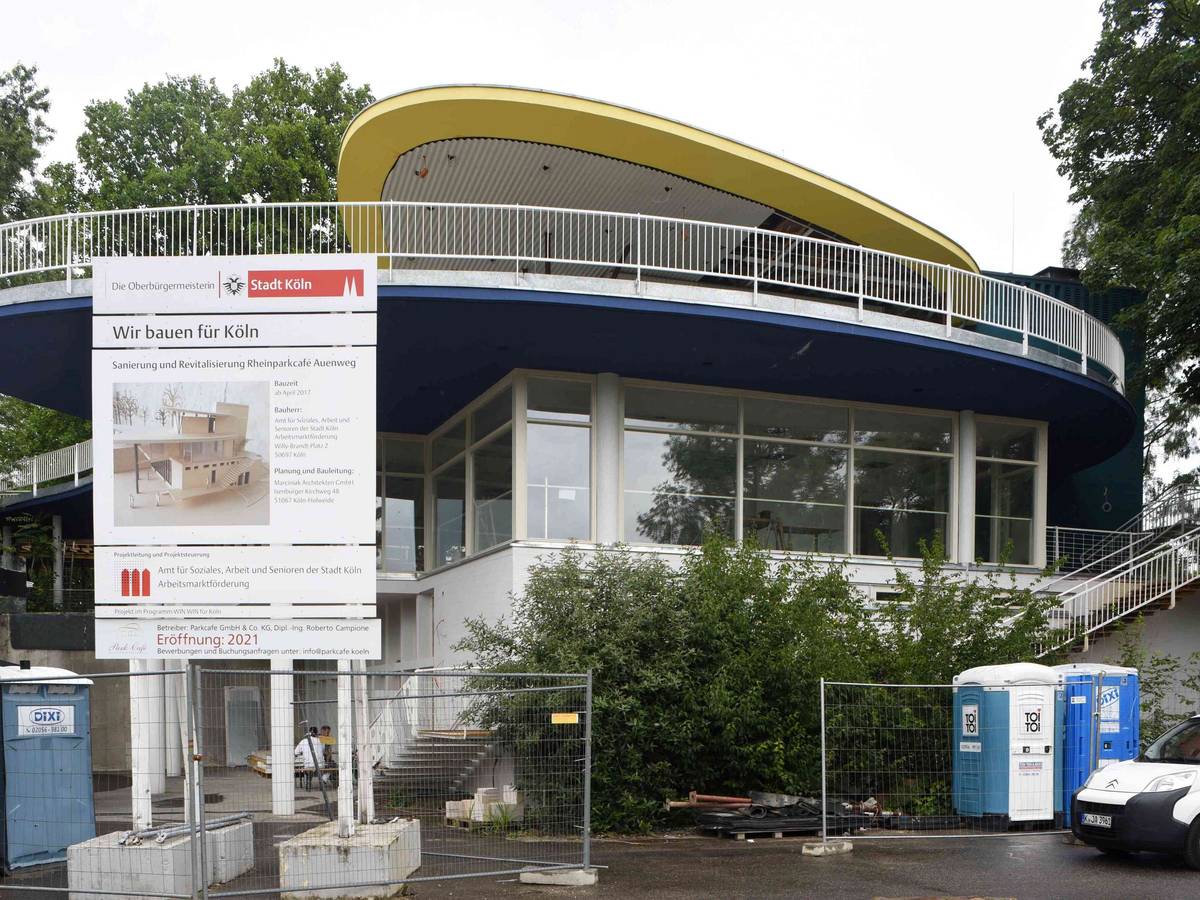 Das Parkcafé im Kölner Rheinpark ist derzeit noch eine Baustelle.
