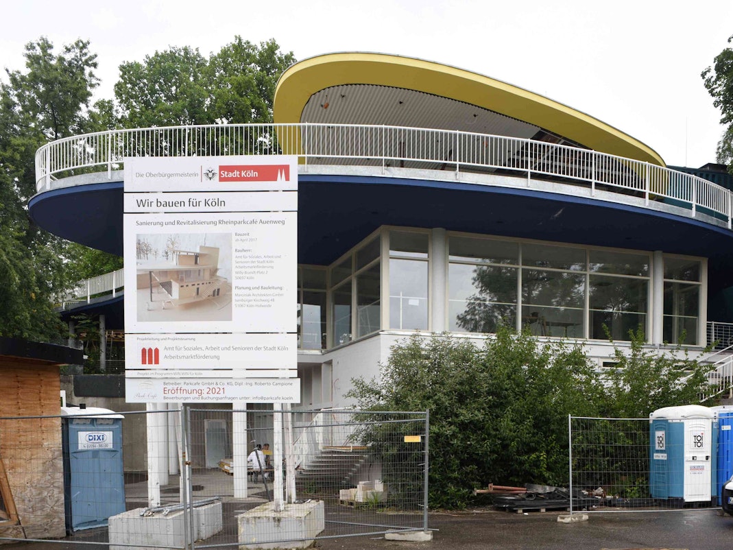 Das Parkcafé im Kölner Rheinpark ist derzeit noch eine Baustelle.