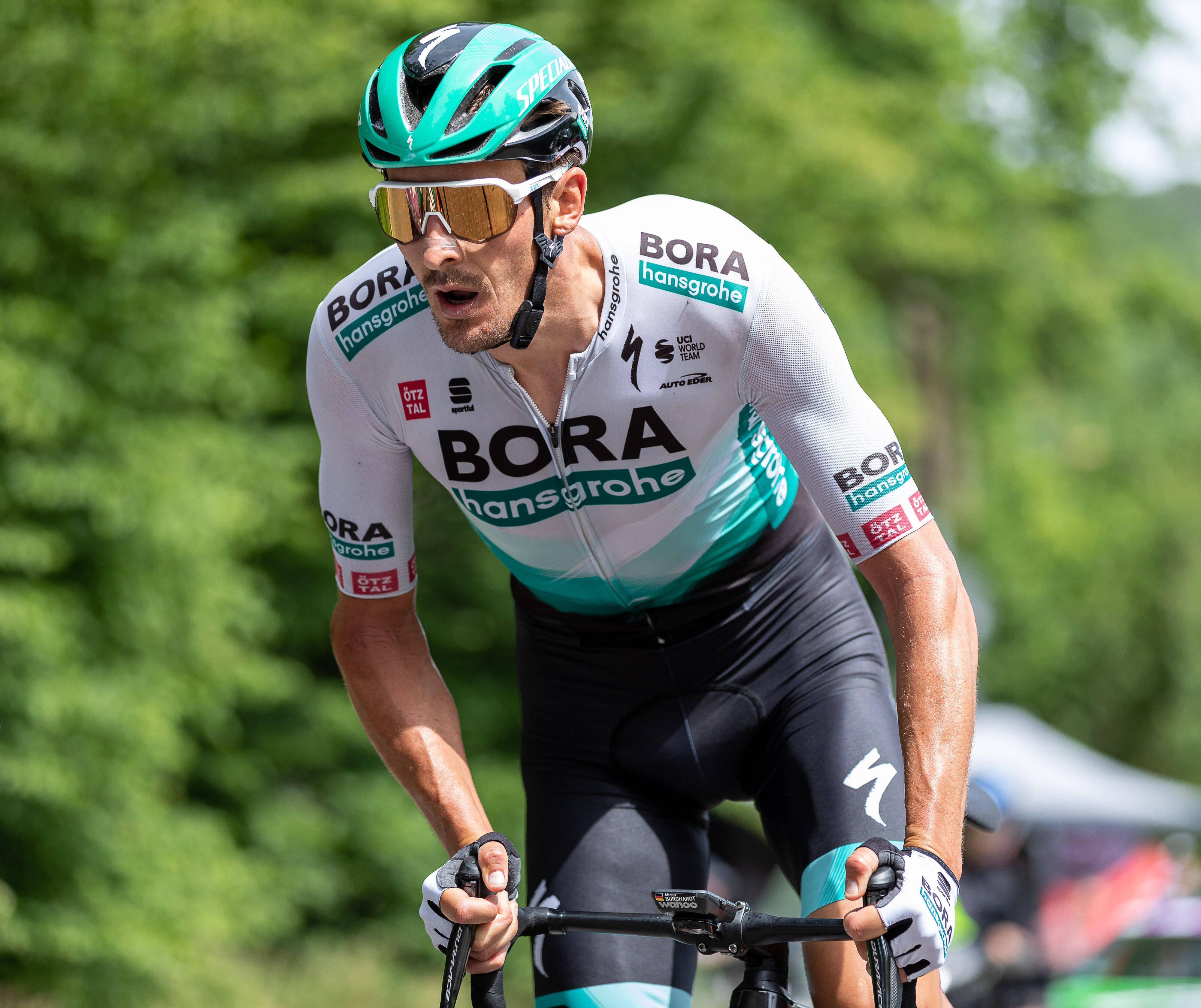 Marcus Burghardt vom Team Bora-hansgrohe in Aktion. Er brach sich bei der Polenrundfahrt das Handgelenk.
