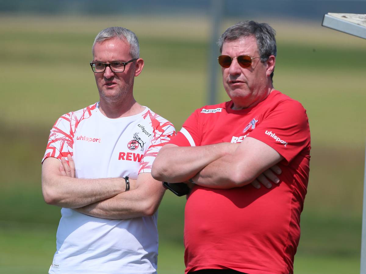 Alexander Wehrle und Werner Wolf als Trainingsgäste beim 1. FC Köln.