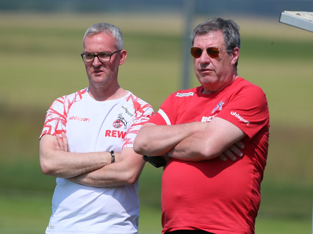 Alexander Wehrle und Werner Wolf als Trainingsgäste beim 1. FC Köln.