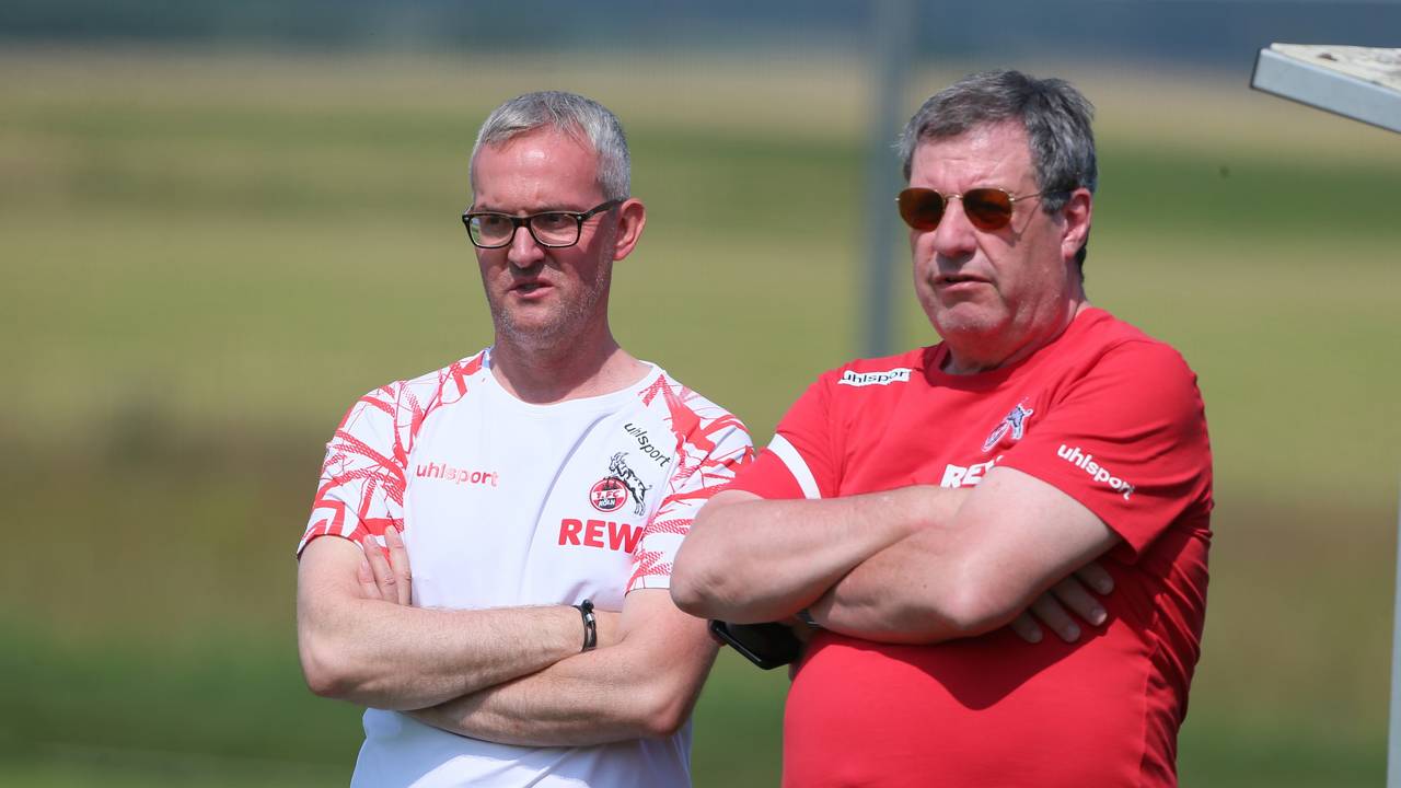 Alexander Wehrle und Werner Wolf als Trainingsgäste beim 1. FC Köln.