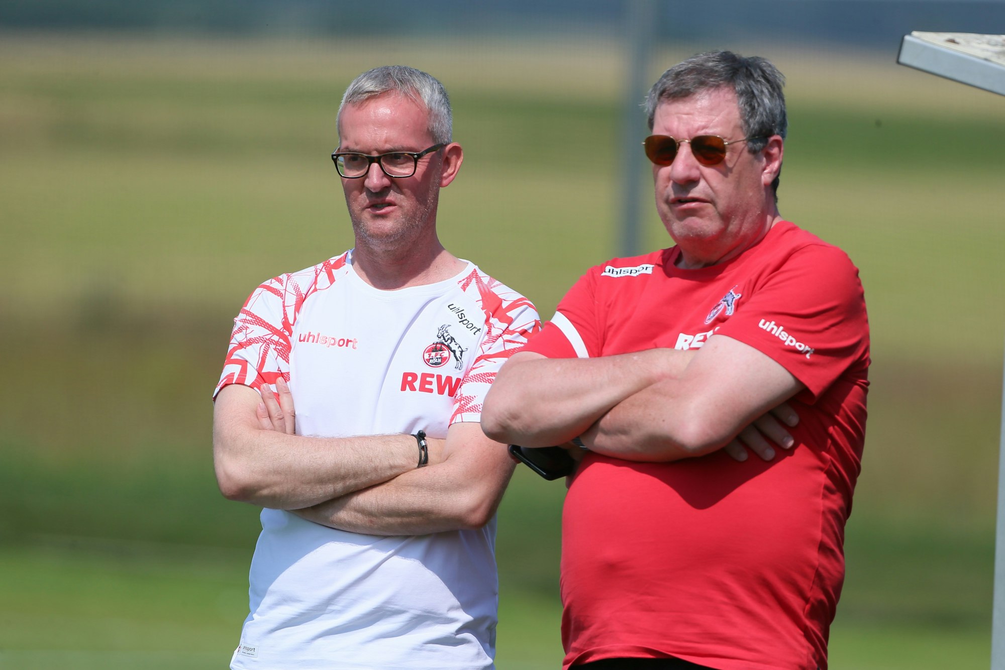 Alexander Wehrle und Werner Wolf als Trainingsgäste beim 1. FC Köln.