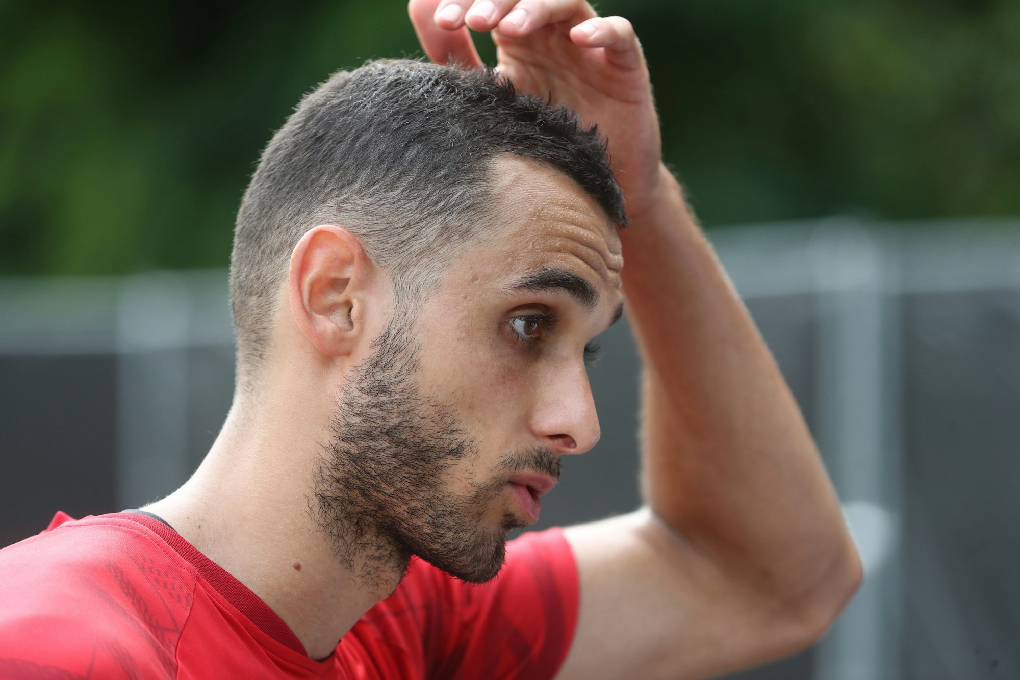 Ellyes Skhiri (1. FC Köln) im Pressegespräch, 11.08.2021.