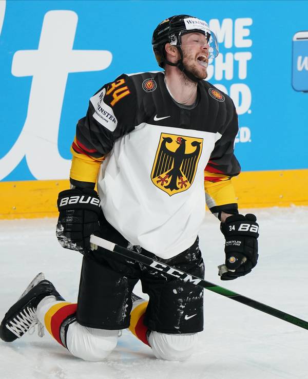 Tom Kühnhackl bei der Eishockey-WM-Partie USA gegen Deutschland.