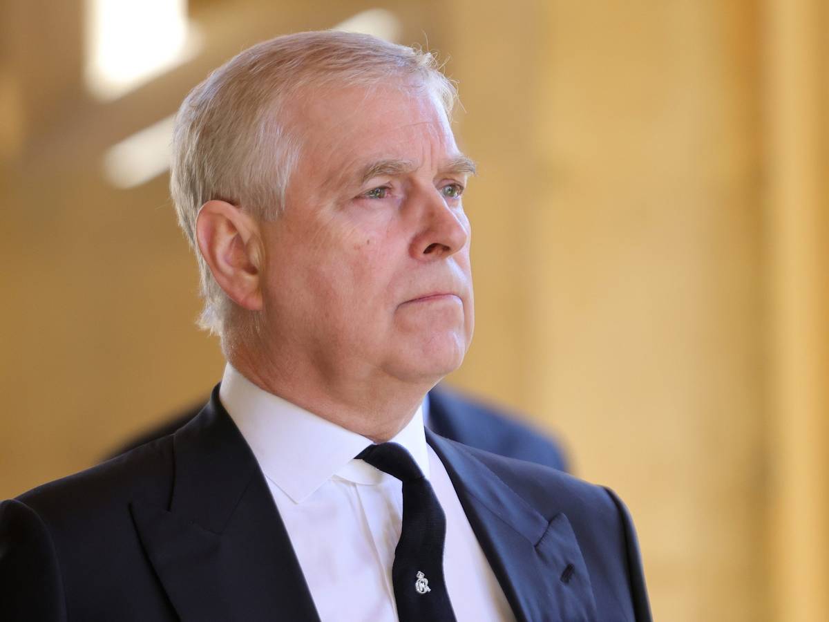 Prinz Andrew, Herzog von York, vor der Beisetzung von Prinz Philip auf Schloss Windsor.