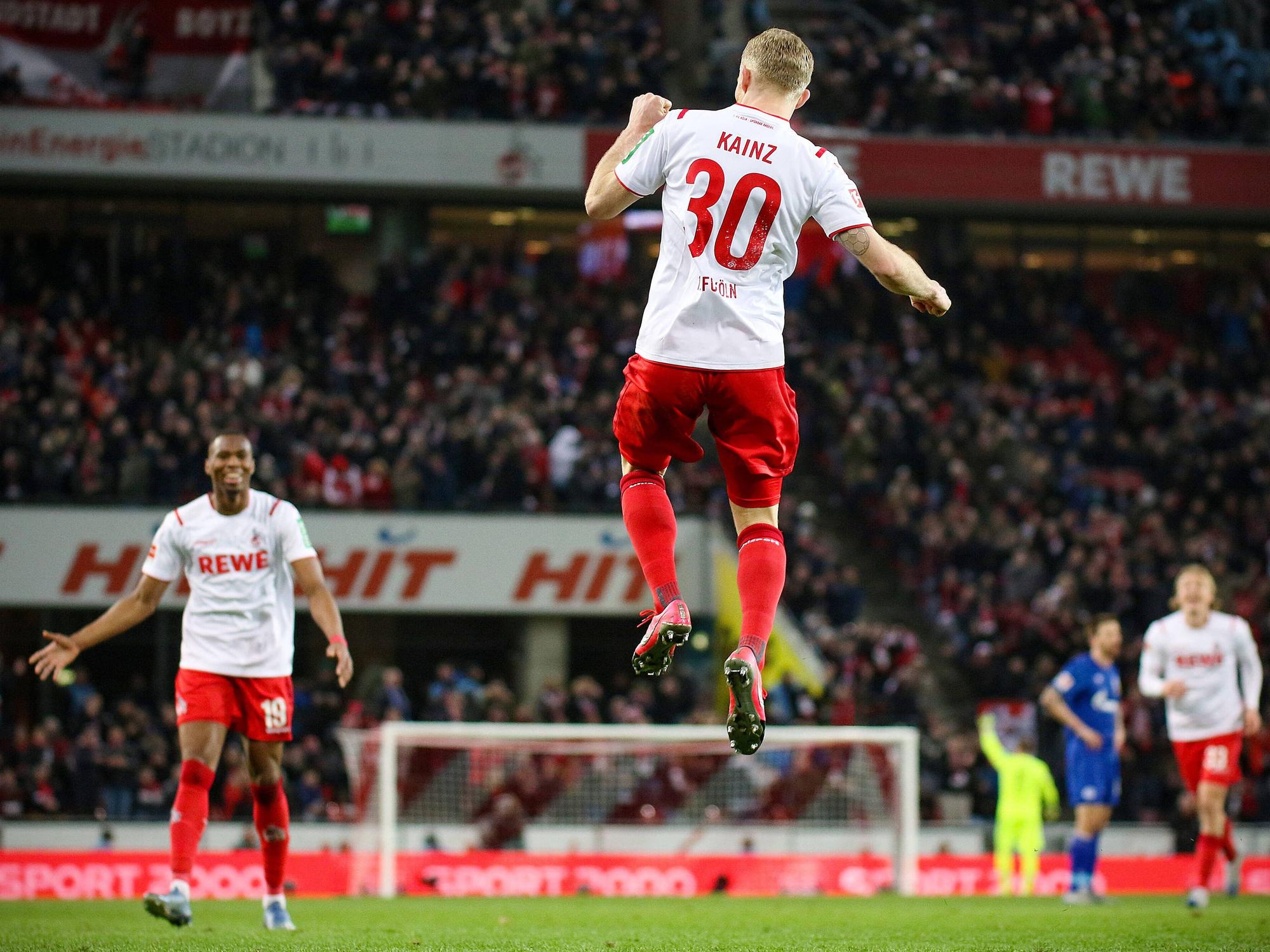 Florian Kainz jubelt bei 1. FC Köln gegen FC Schalke 04