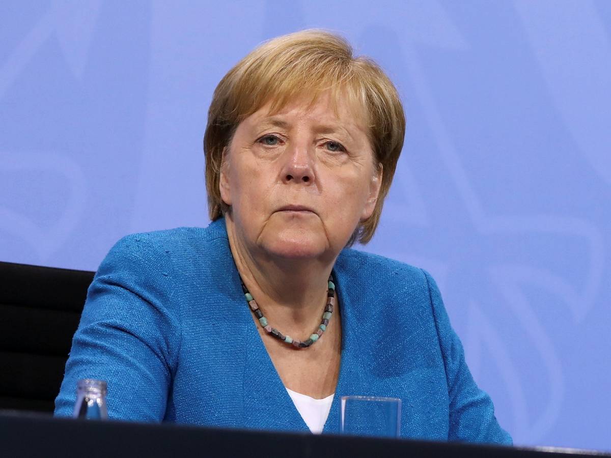 Bundeskanzlerin Angela Merkel (CDU) nimmt am 10. August an einer Pressekonferenz nach der Ministerpräsidentenkonferenz teil. In diesem Jahr geht ihre Kanzlerschaft zu Ende.