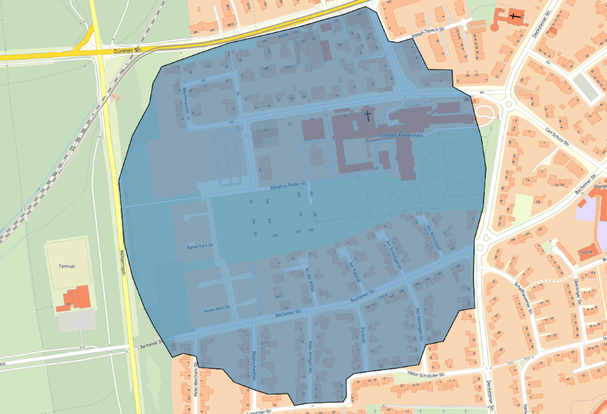 Die Karte von Köln zeigt, welcher Bereich in Lindenthal von der Evakuierung betroffen ist.