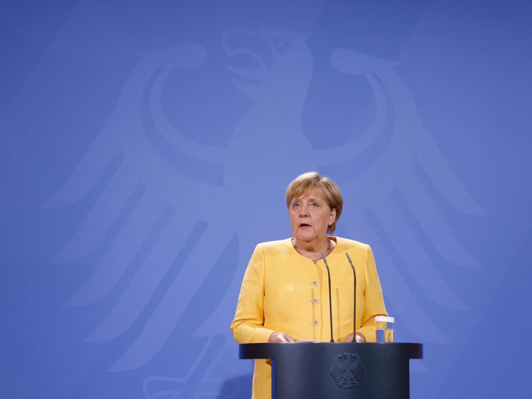 Bundeskanzlerin Angela Merkel (CDU) spricht am 16. August 2021 bei einer Pressekonferenz im Kanzleramt über die aktuellen Entwicklungen in Afghanistan.