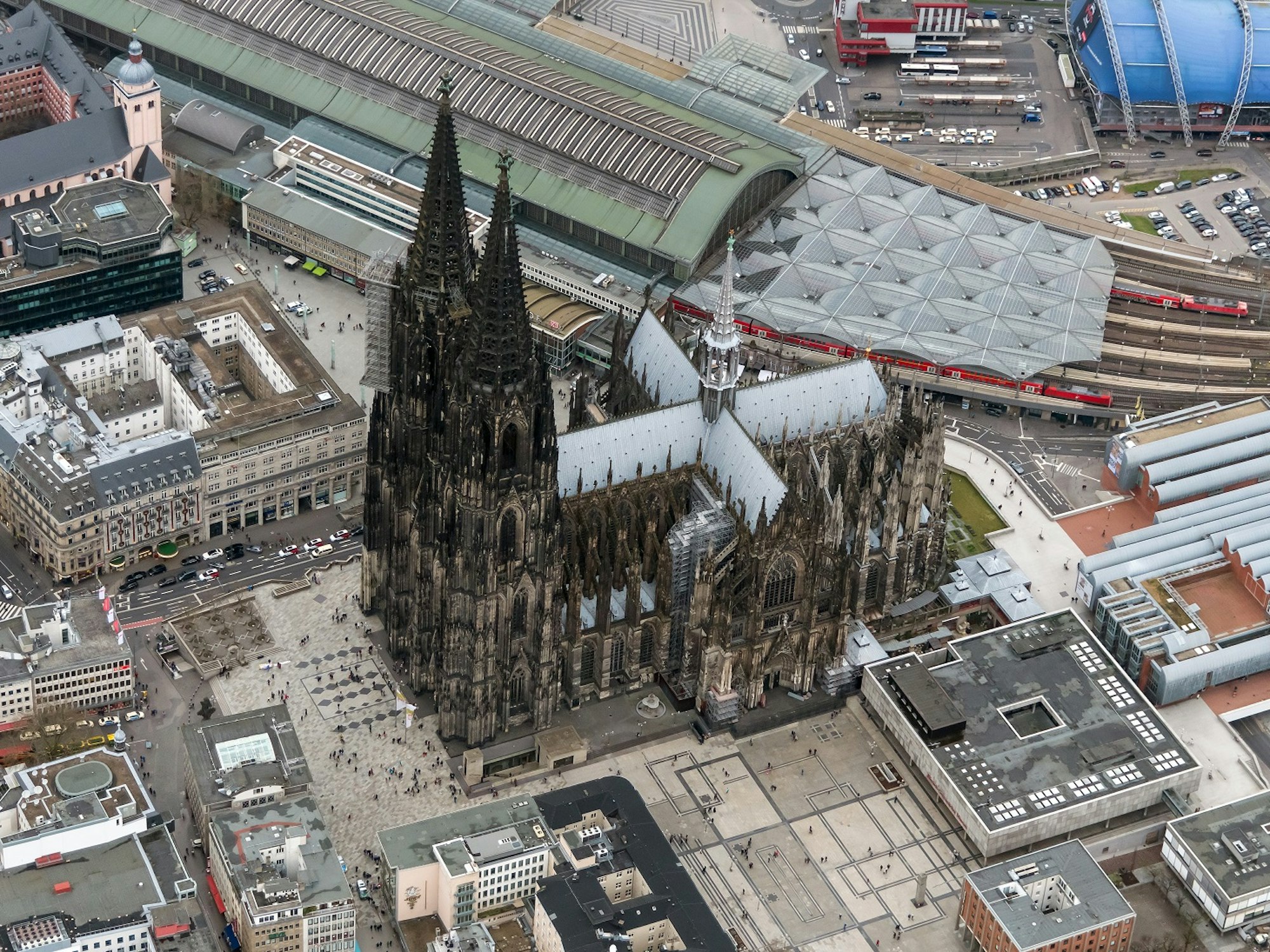Der Kölner Dom von oben.