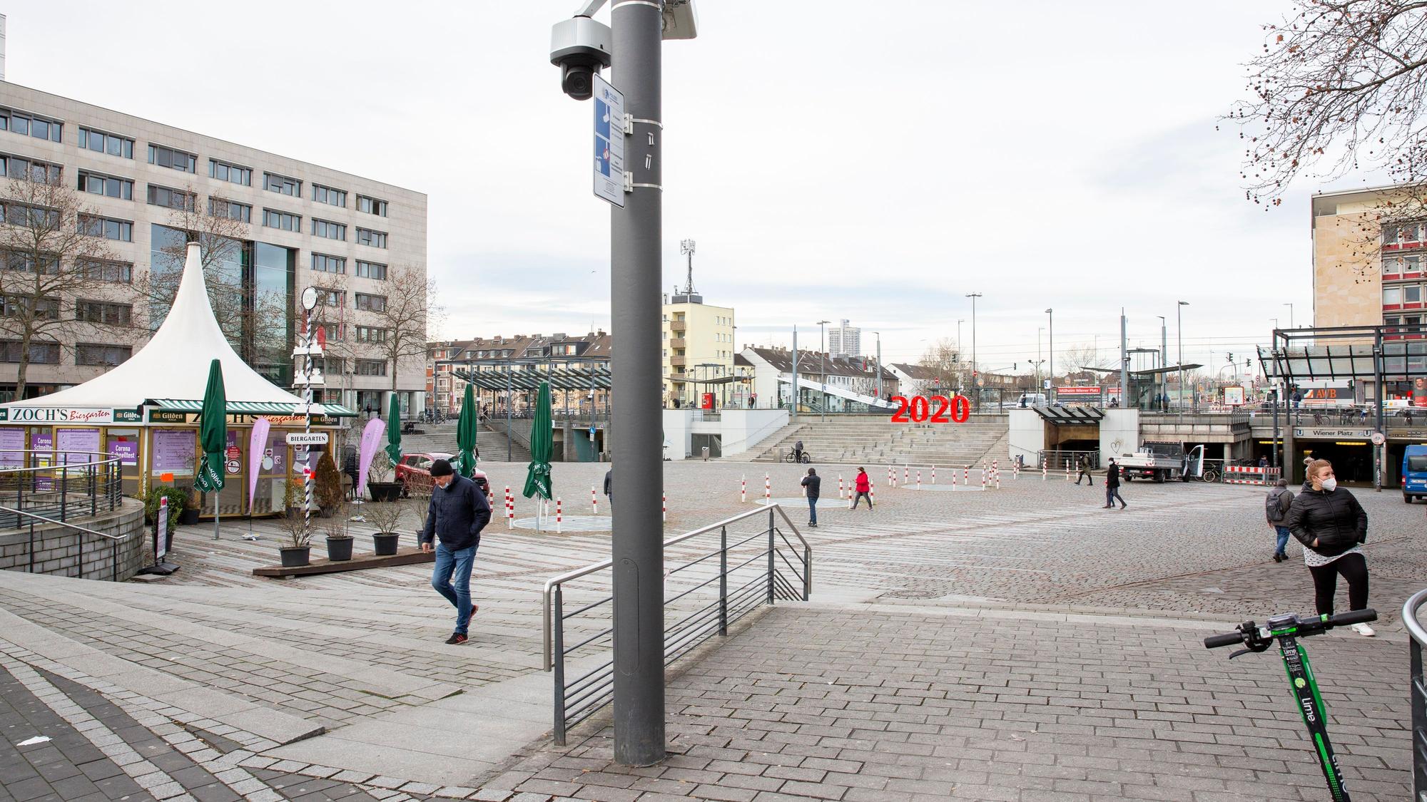 Die Videoüberwachung am Wiener Platz in Köln.