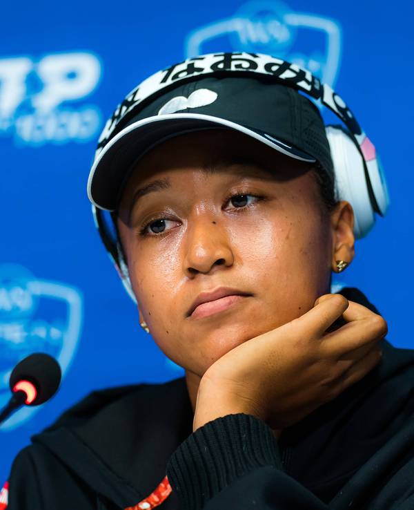 Naomi Osaka bei der Pressekonferenz in Cincinnati am 16. August.