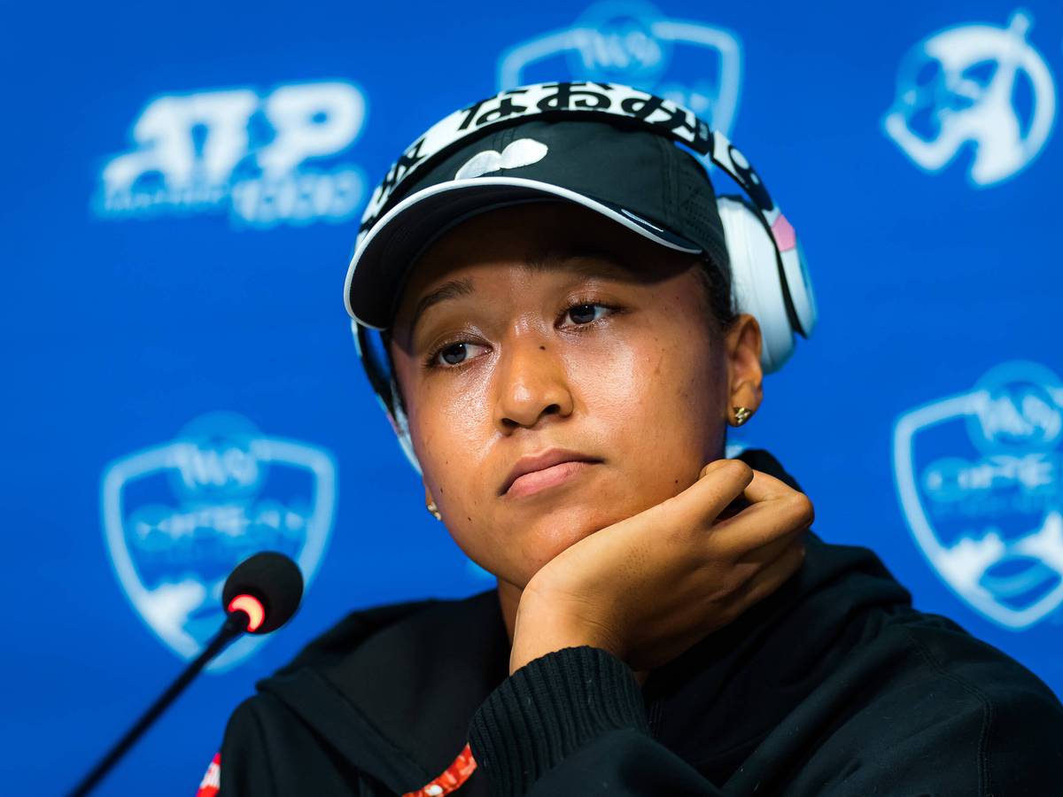 Naomi Osaka bei der Pressekonferenz in Cincinnati am 16. August.