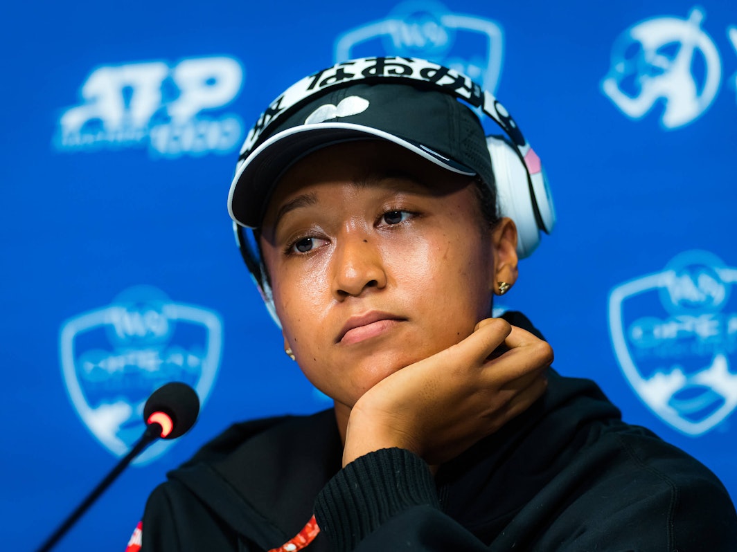 Naomi Osaka bei der Pressekonferenz in Cincinnati am 16. August.