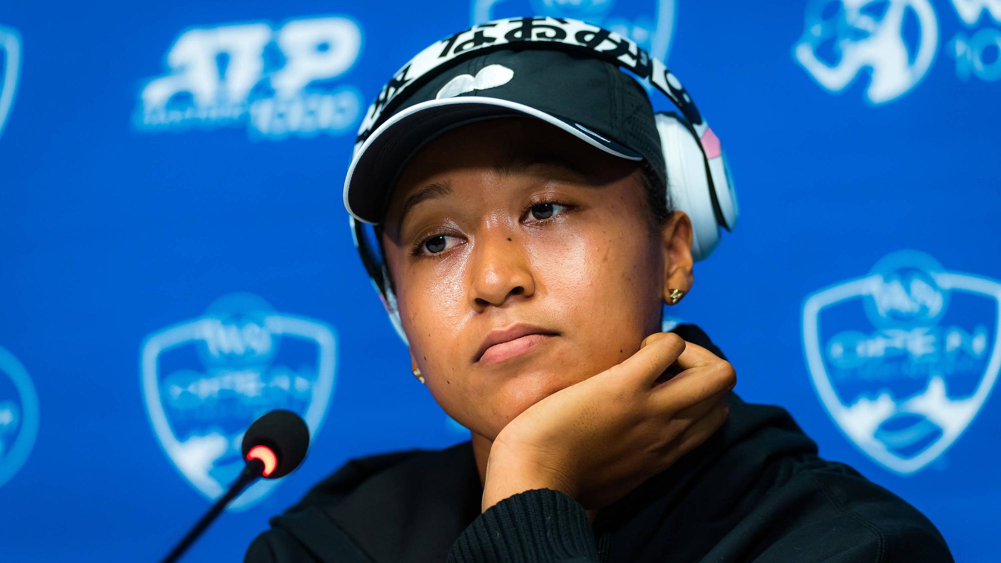 Naomi Osaka bei der Pressekonferenz in Cincinnati am 16. August.