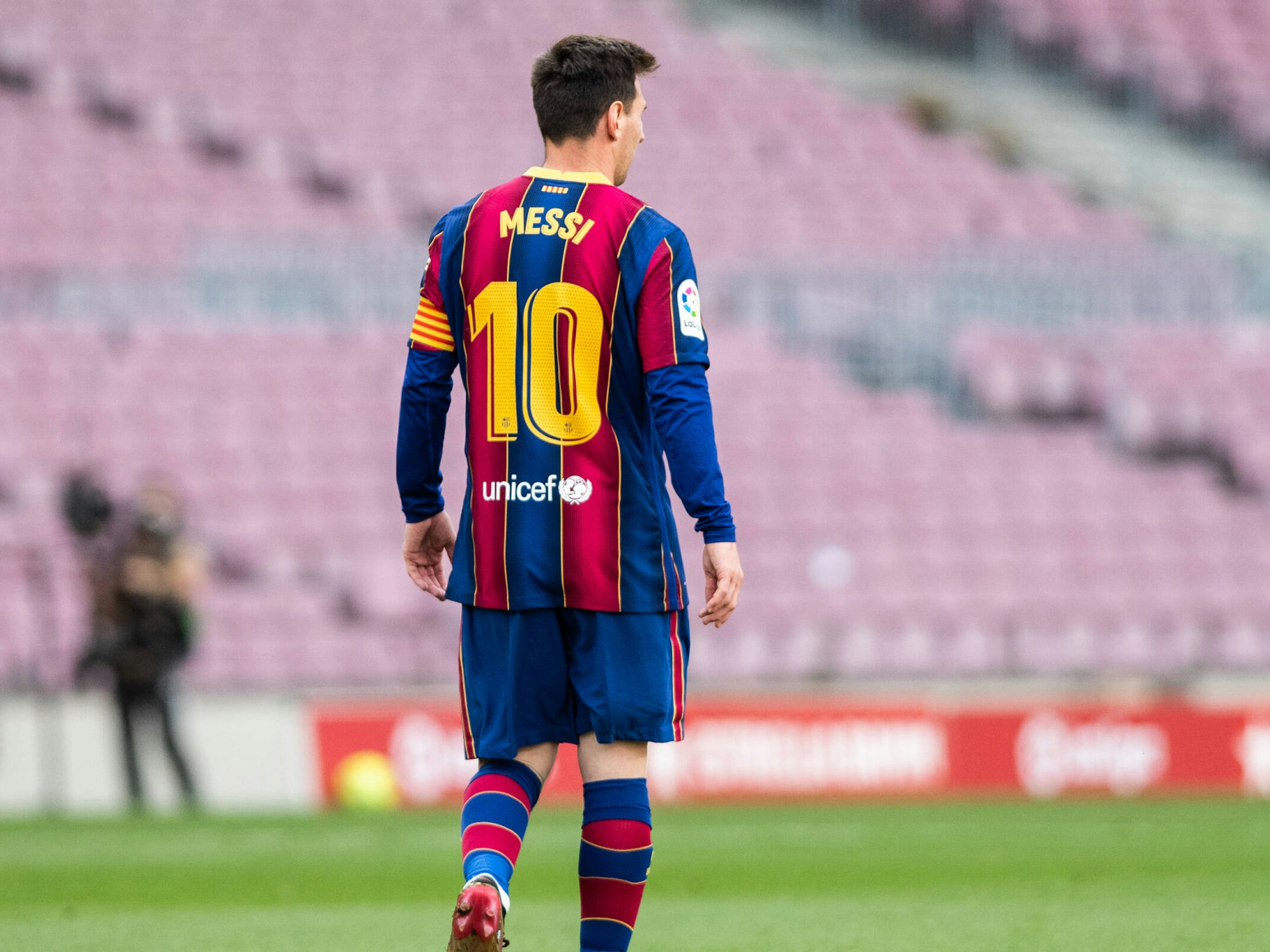 Lionel Messi beim LaLiga-Spiel gegen Celta Vigo im Trikot des FC Barcelona.